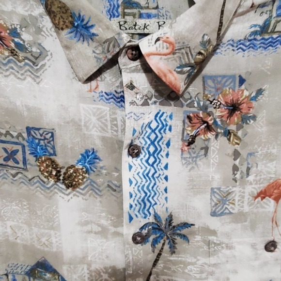 Batik Boy Tropical SS Button Up Shirt Vacation Beach Flamingo Pineapple Men's XL - Picture 4 of 12